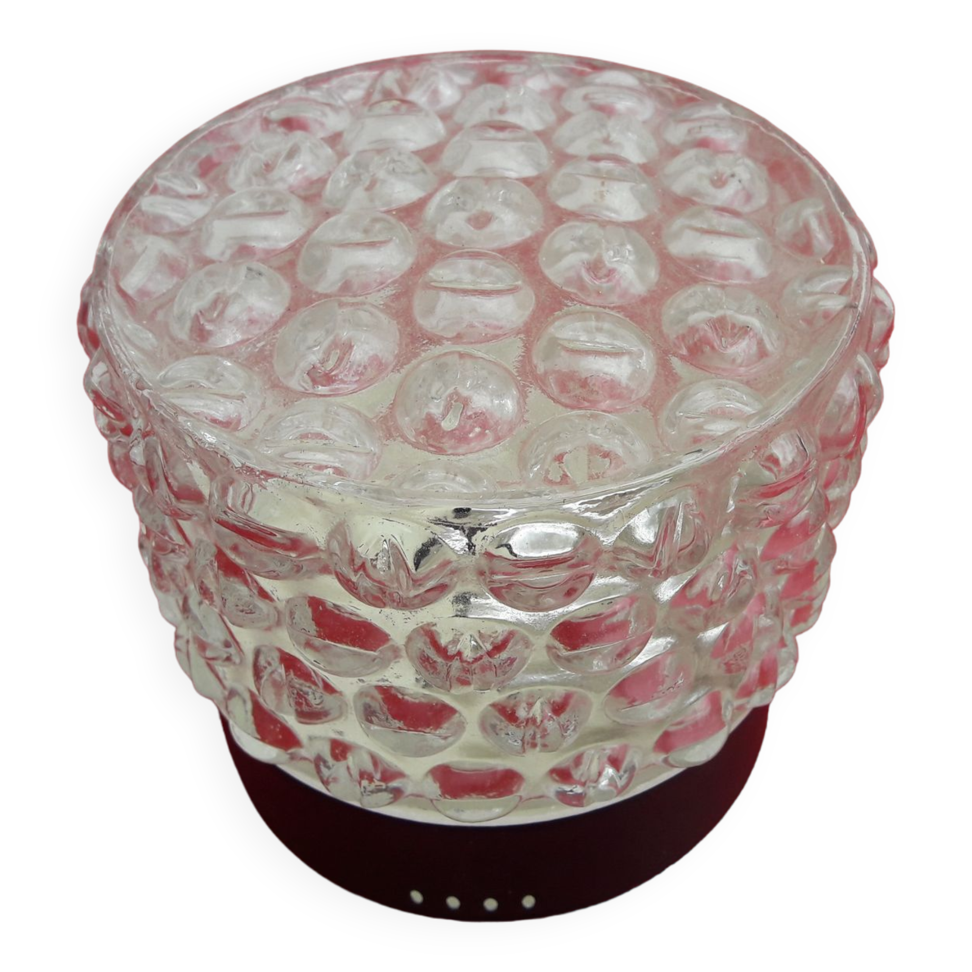 Round ceiling lamp in bubbled glass