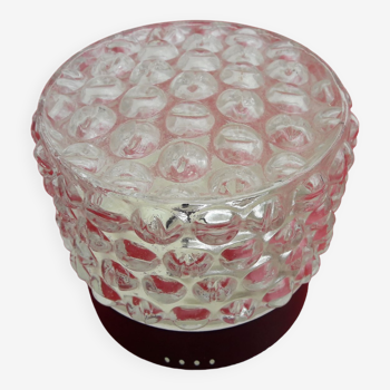 Round ceiling lamp in bubbled glass