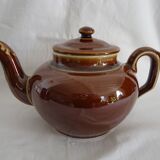 Vintage brown glazed ceramic teapot or herbal teapot
