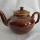 Vintage brown glazed ceramic teapot or herbal teapot