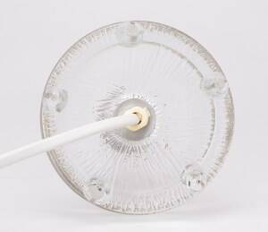 Orrefors crystal and brass table lamp for Vitrika