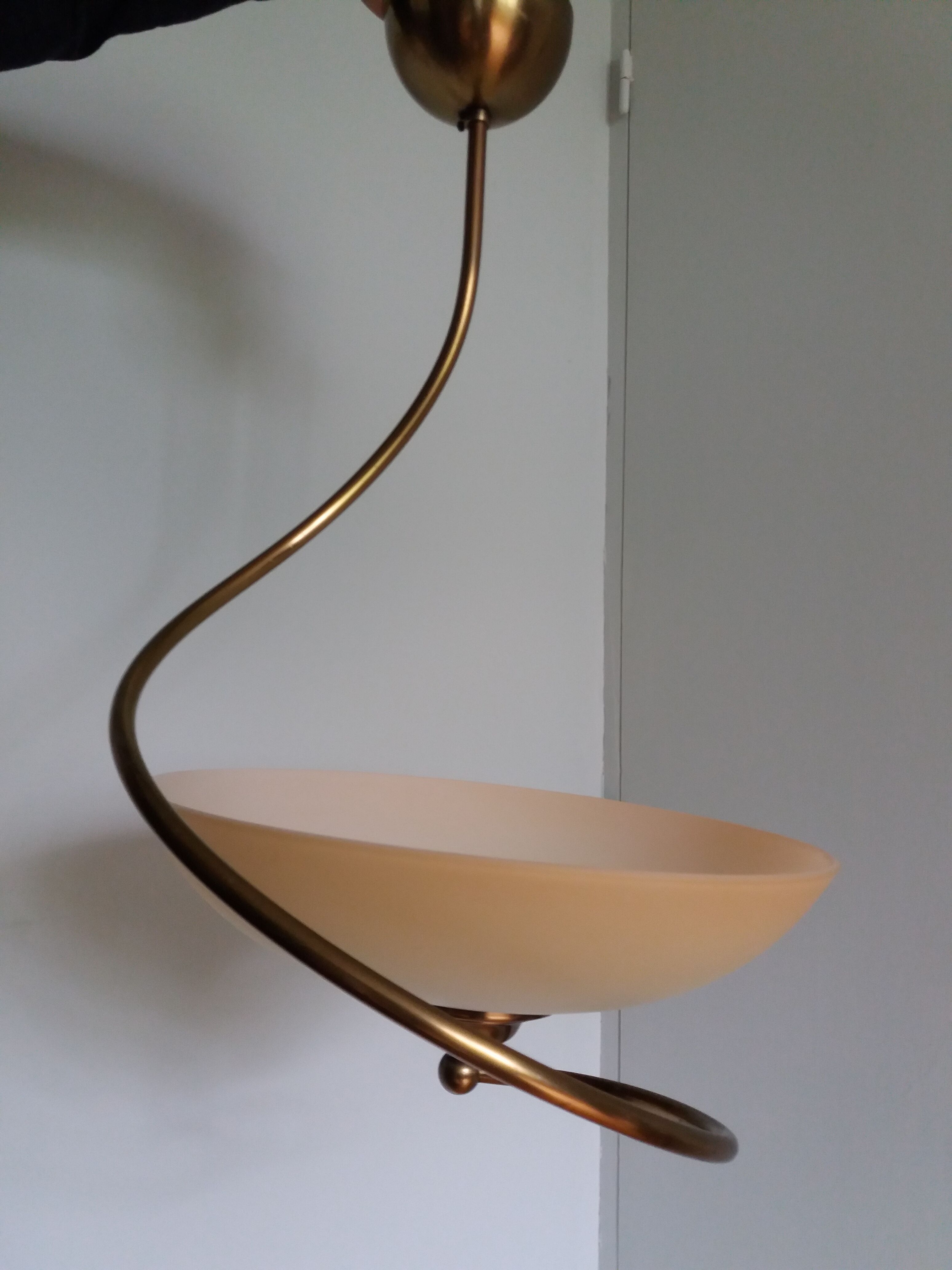 Ceiling lamp suspension brand C.V.L model Cogolin glass and brass
