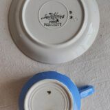 Cup and under cup earthenware Sarguemine Fox Trot