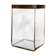 Glass vase with gilded metal frame Italy 70s