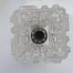 Four vintage chrome wall lights with square globes, Italian Targetti, 1970s
