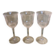3 antique crystal stemmed glasses