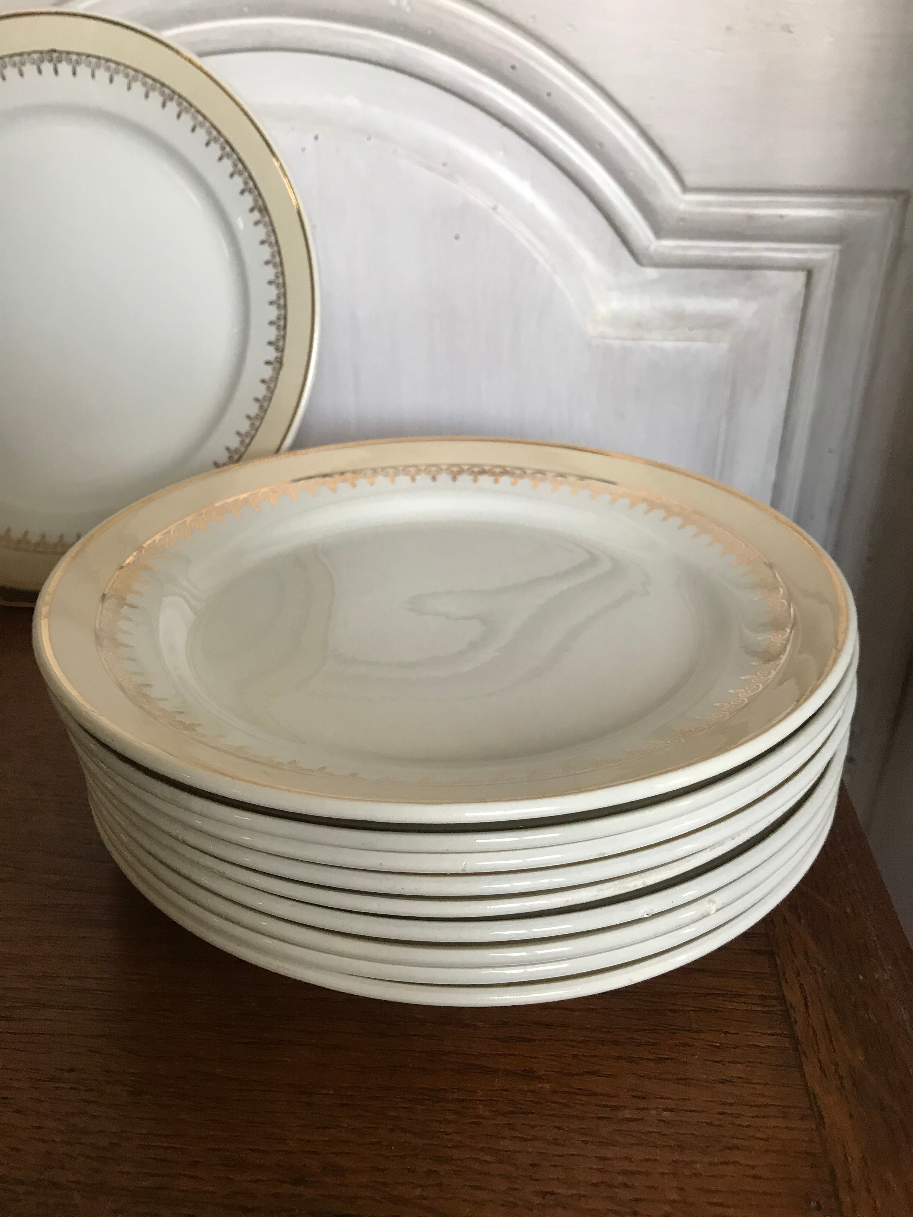 Set of 10 Lunéville dessert plates