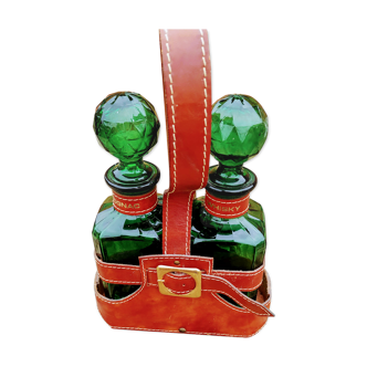 Whisky and cognac bottle duo
