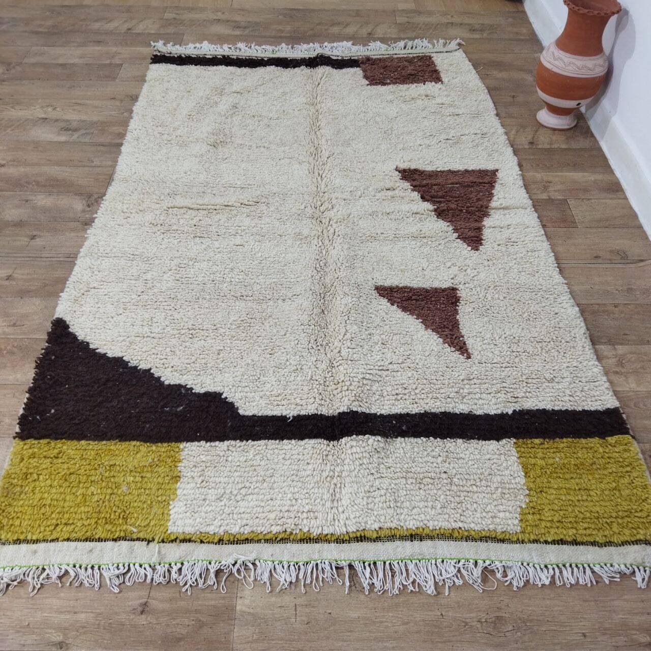 Handmade wool Berber rug 247x156
