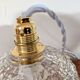 Pyramid relief pressed glass tulip light fixture — 1960s/70s