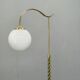 Italian Art Deco Brass Floor Lamp with Glass Globe, 1930s