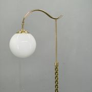 Italian Art Deco Brass Floor Lamp with Glass Globe, 1930s