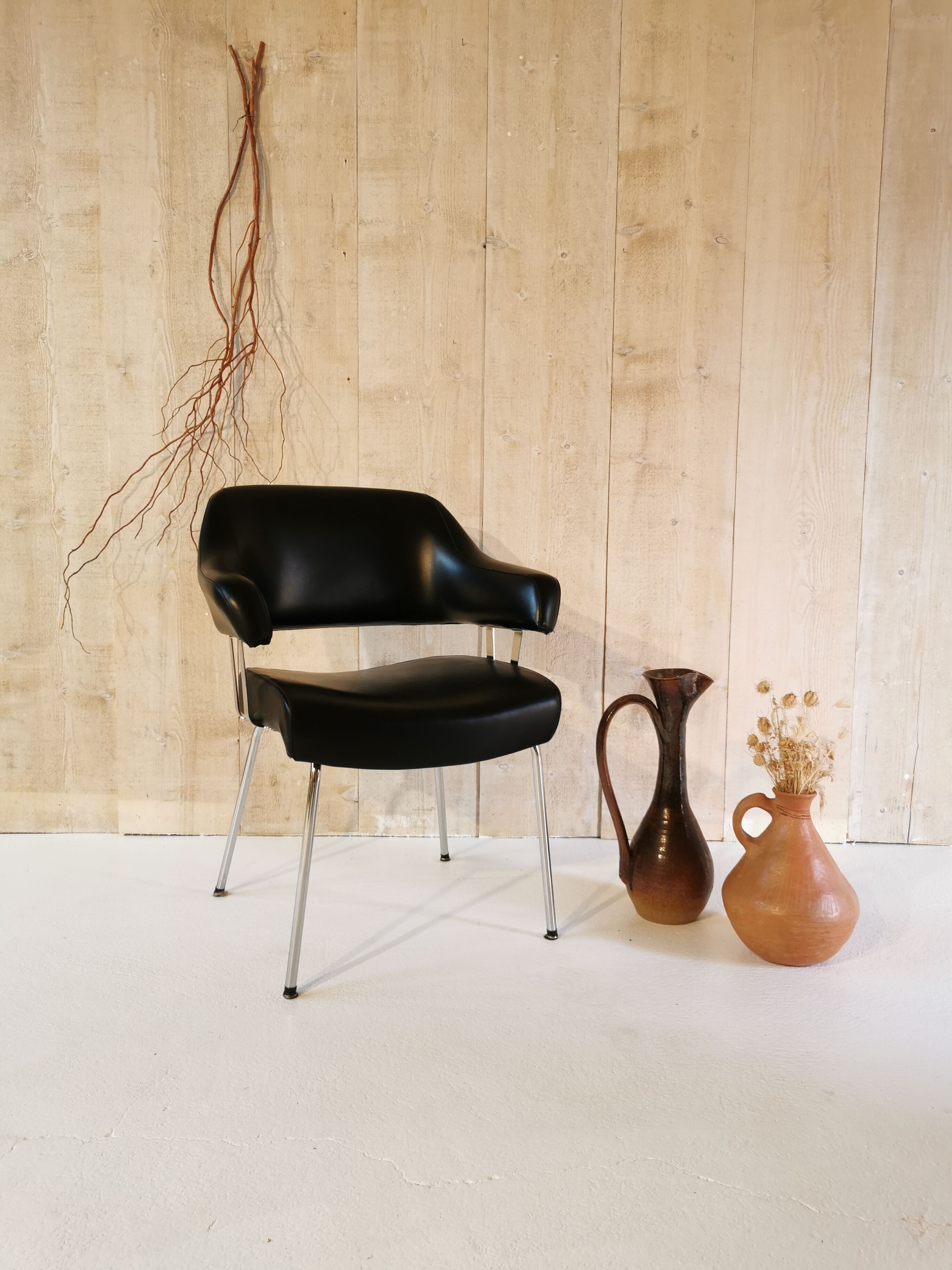 Black skai armchair