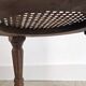Antique marquetry side table in wood and cane.