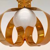 XXL pair of design mid-century large brass pendants / chandeliers - 1980s