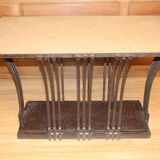 Coffee table or console in wrought iron art deco