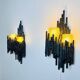 Set Of Double Chalice Brutalist Wall Lamp By Marcel Fantoni, Italy, 1960S