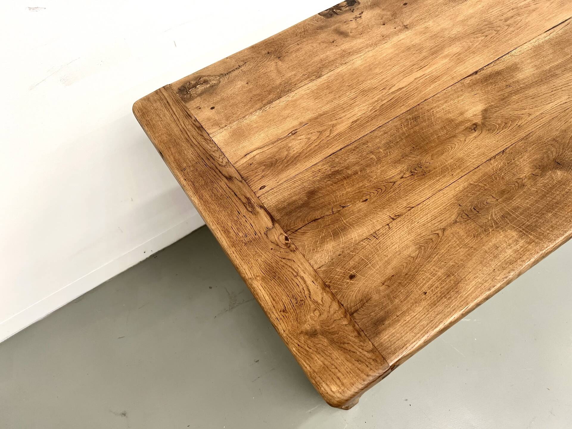 Table de ferme XIXe siècle en chêne et noyer