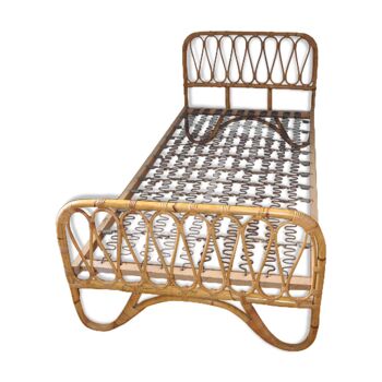 Bed rattan 60s