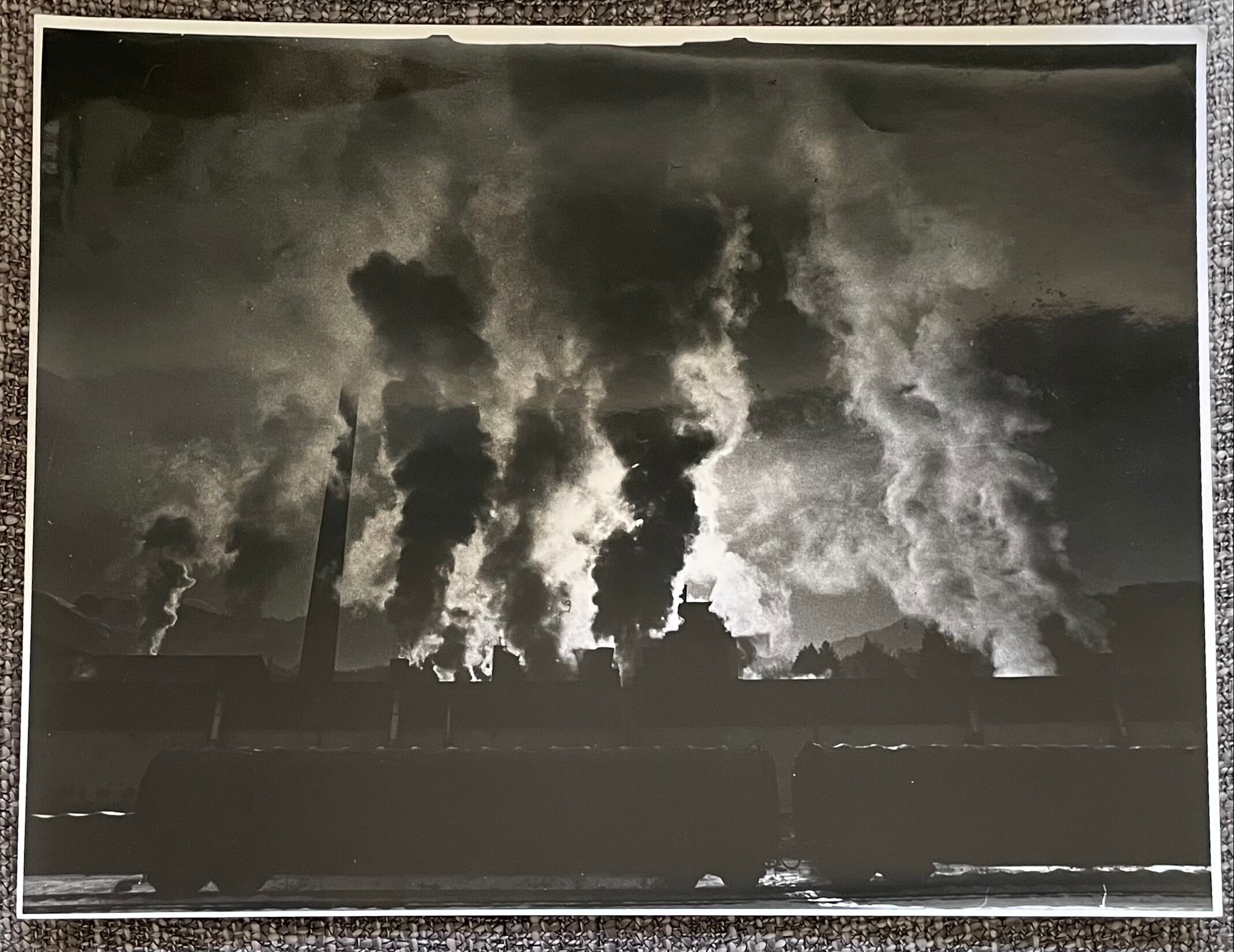 Photograph black and white silver print circa 1970 industrialization