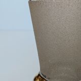 Granite art deco bohemian crystal vase with cranberry pink band and gold edging