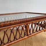 Table basse rotin vintage