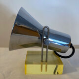 Articulated chrome and plexiglass casserole spotlight