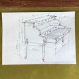 Old mahogany cylinder desk table dimension: height -112cm- width -90cm- depth -55cm