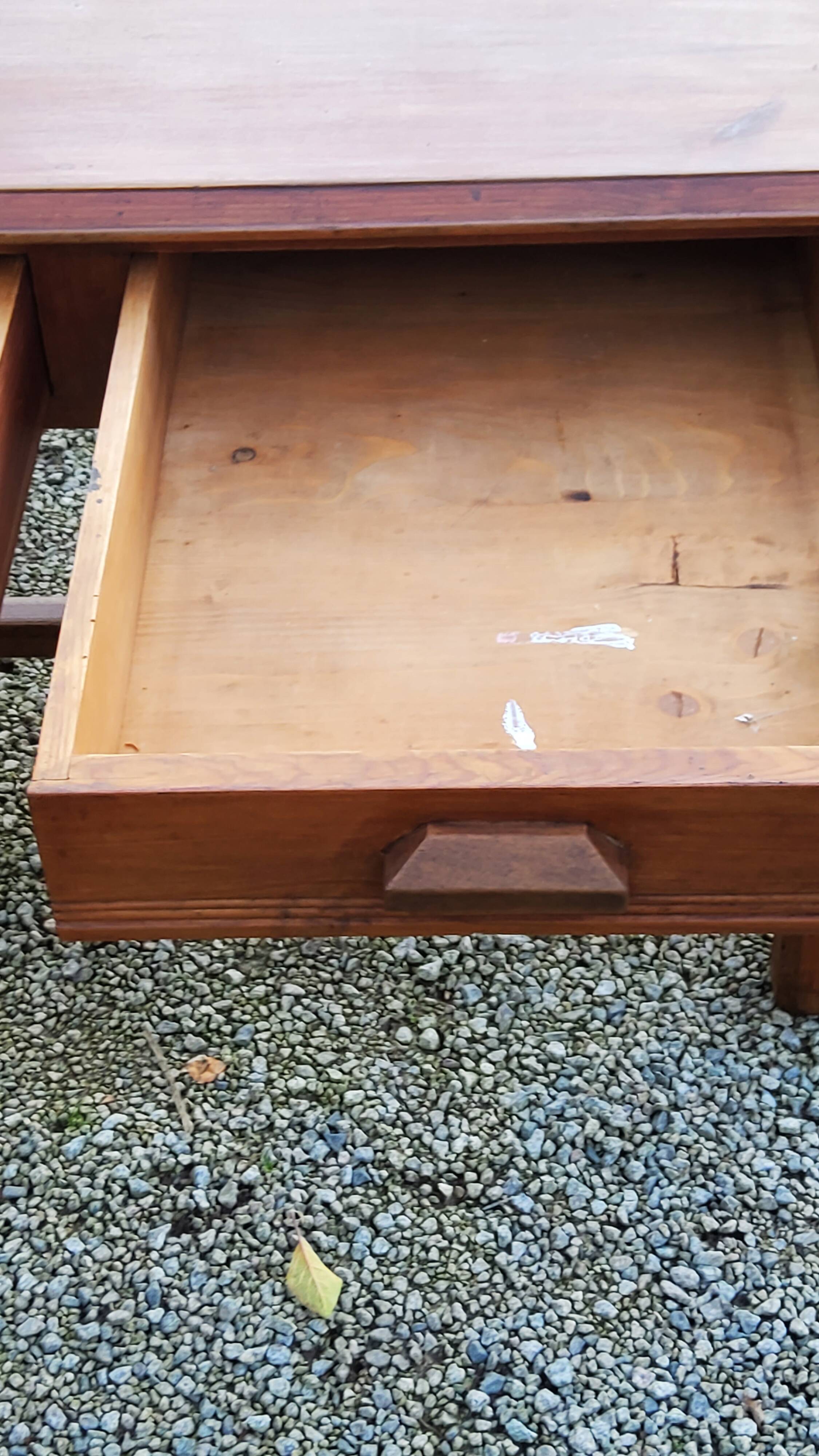 Farm table early 20th century 3 spacer drawers 180cm