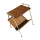 Serving side table door magazine rattan and vintage metal