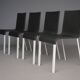 03 Chaises de salle à manger de Maarten van Severen pour Vitra. Lot de 4