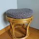 Pouf tabouret rotin osier housse