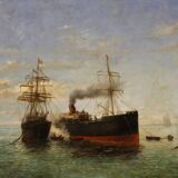 Great Seascape Painting Signed And Dated 1895