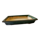 Rectangular glazed green ceramic bonsai pot