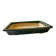 Rectangular glazed green ceramic bonsai pot