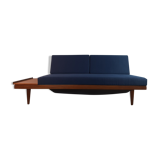 Norwegian daybed sofa in teak and blue fabric "svanette" by Ingma Relling, 1960s