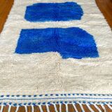 Moroccan Berber carpet white and blue modern Majorelle