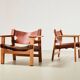 Borge Mogensen Pair of Spanish Chairs model 2226 for Fredericia Denmark 1958