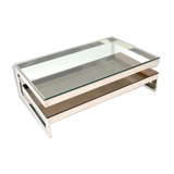 Belgochrom 1970 s-shaped chrome coffee table