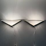 Set of Vintage Glass Wall Lamps with Gold Holder, 1970s