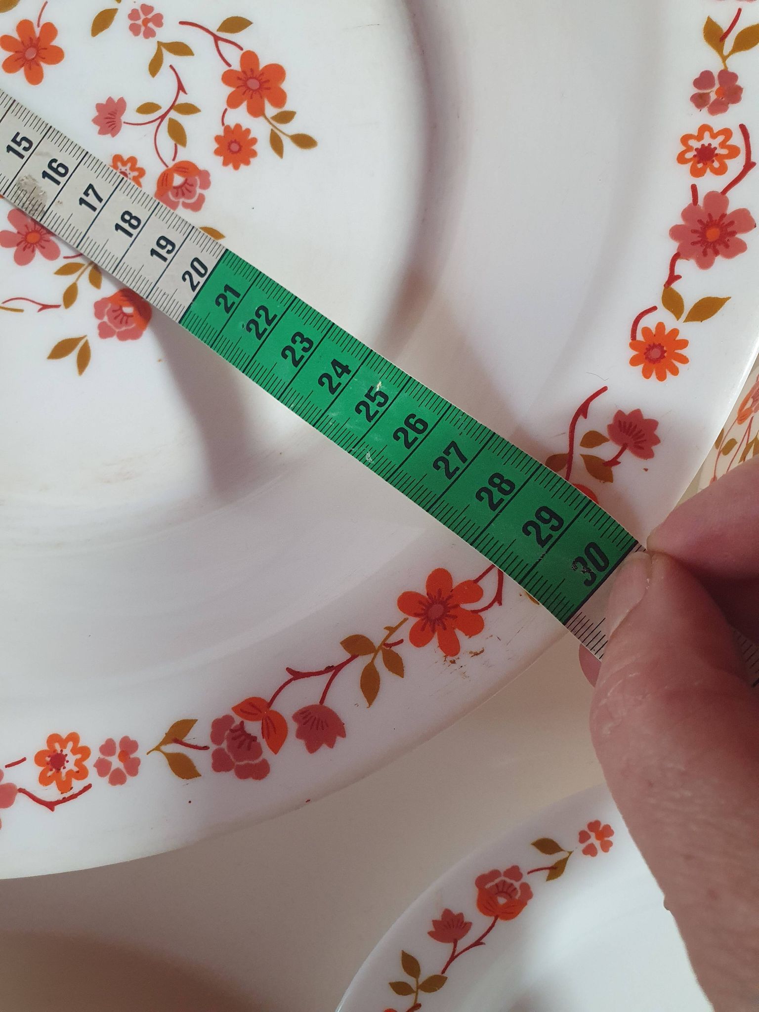 lot of arcopal scania dishes with small orange flowers flat plate, hollow dessert dish, one dish..