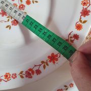 lot of arcopal scania dishes with small orange flowers flat plate, hollow dessert dish, one dish..