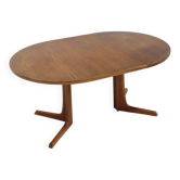 Table à manger ronde extensible danoise vintage en teck des années 1960 Gudme