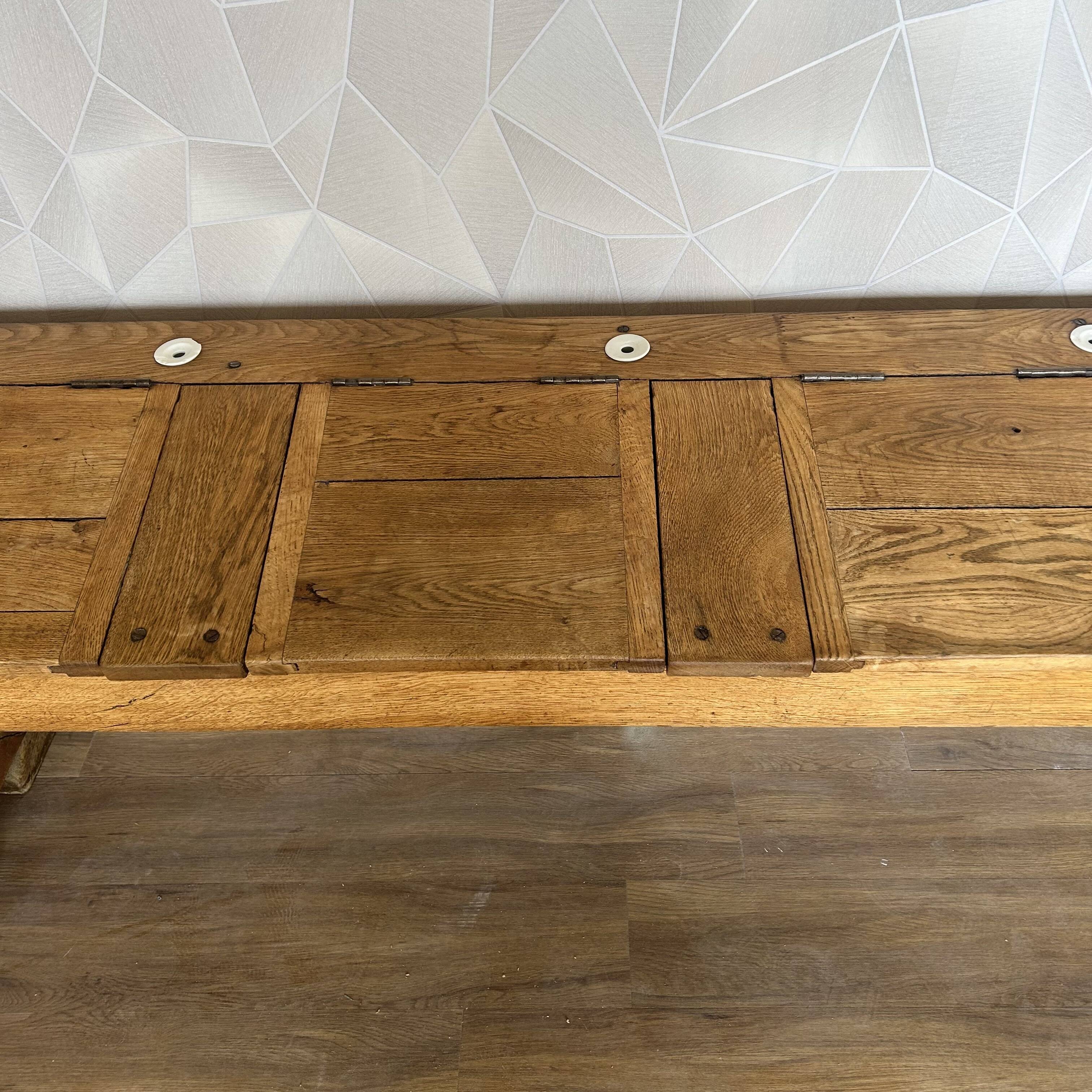 Rare solid oak school desk