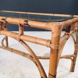 Mid-Century Chippendale Bamboo Dining Table, Italy, 1960s