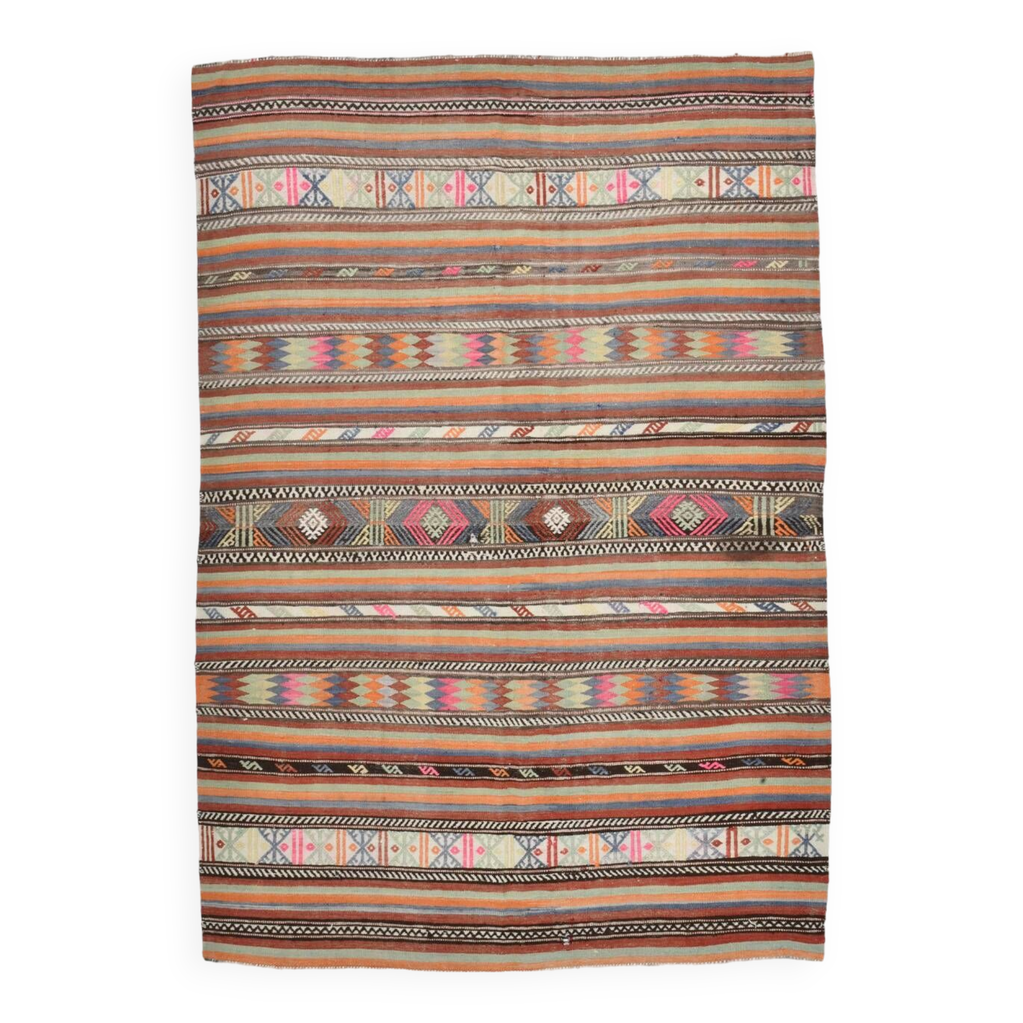 Tapis Kilim vintage turc en laine