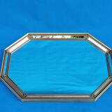 Octagonal wooden mirror from the 1980s