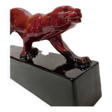 French Ceramic Art Deco Statue Of A Panther 1930s