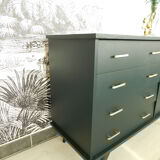 Dark green vintage chest of drawer
