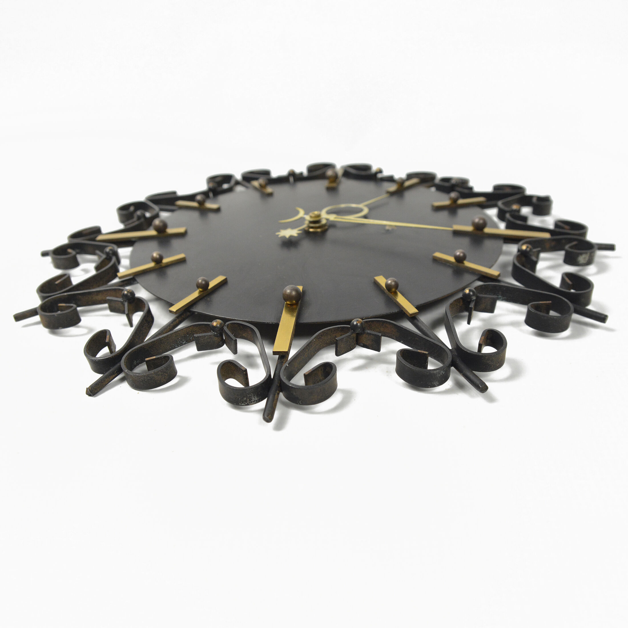 Metal wall clock, silvos, czechoslovakia, 1970s